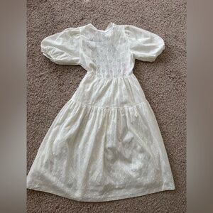 Zara white eyelet open back dress